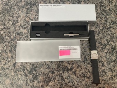 PORSCHE DESIGN BLACK RUBBER WATCH BAND WITH STAINLESS STEEL 911 SAFETY CLASP NIB
