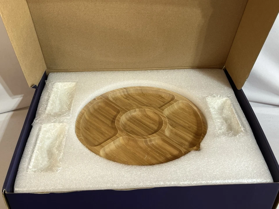 Juego de tabla y bandeja de queso de bambú Stedware Premier Collection nuevo en caja Foto 4 de 4