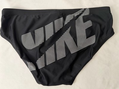 Nike Men's Logo Swim Briefs Bottom Black/White Regular Size 36 NMT