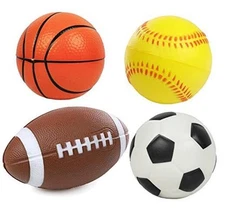 Kiddie Play Set of 4 Balls for Toddlers 1-3 Years 4" Soft Soccer Ball, 