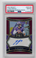 2024 Select J.J. McCarthy Maroon Rookie Signatures Auto RC /75 PSA 10 Vikings