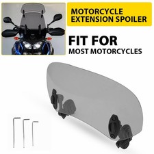 Motorcycle Windshield Deflector Wind Screen On Spoiler Clip Extension Smoked