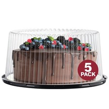 10 - 11" Plastic Disposable Cake Containers Carriers With Dome Lids And Cake ...