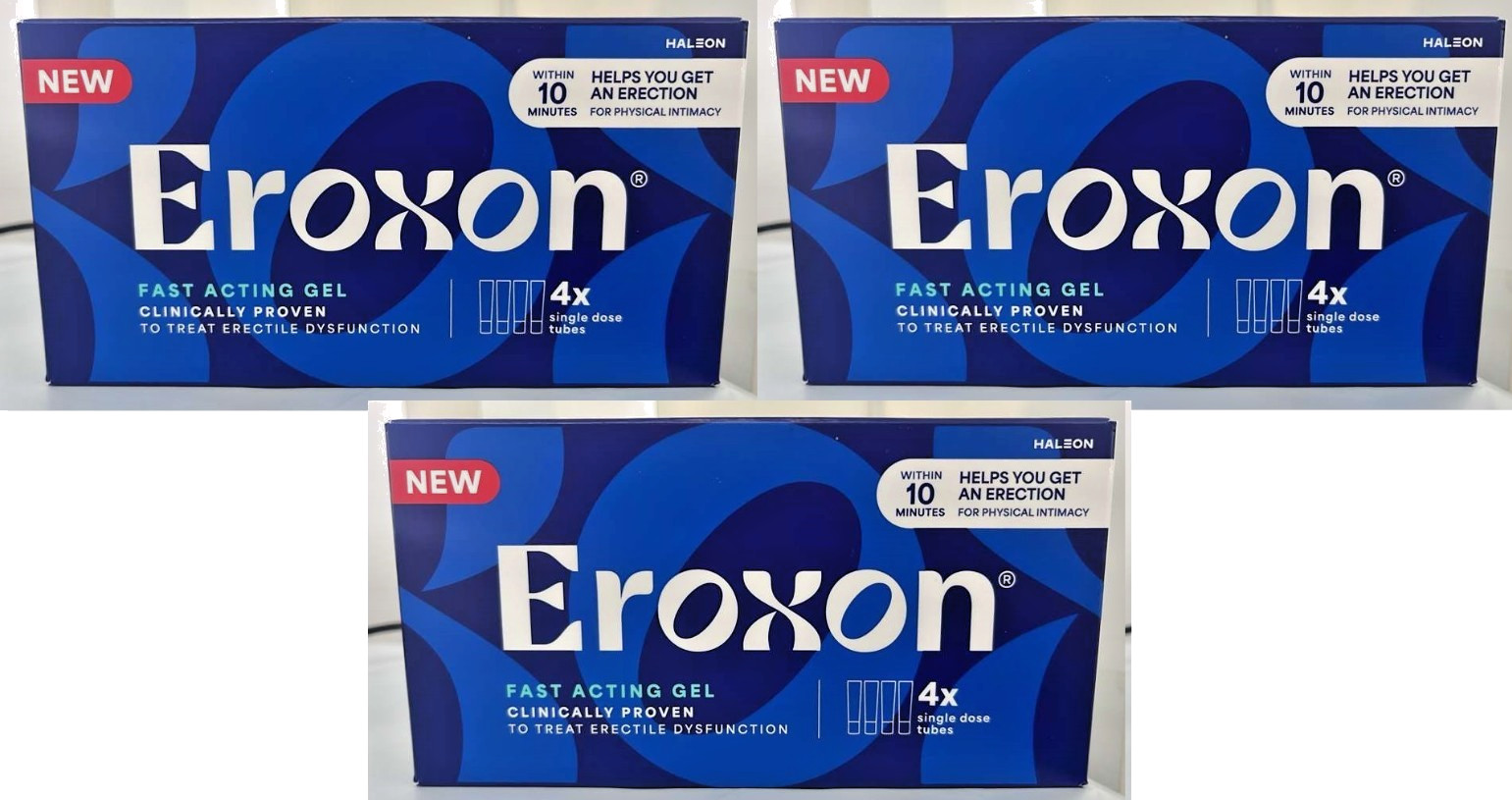 3x Eroxon Stimgel Fast Acting Gel 4 Single Dose Tubes Ea.Exp:10/26 (12 total)