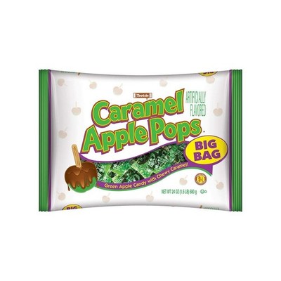 Caramel Apple Pops - Individually Wrapped Caramel Covered Green Apple Candy Loll
