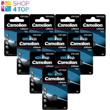 10 Camelion CR1225 batteries Lithium 3V Pil à Bouton DL1225 ECR122 1BL Exp 2031