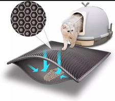 Pieviev Cat Litter Mat Double Layer Waterproof Urine Proof Trapping 24"X15" 
