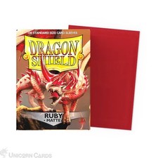 Dragon Shield Matte Ruby Sleeves : Standard Size (100) - One Piece/Digimon/Pokem