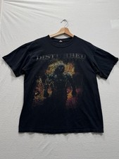 Vintage 2008 Y2K DISTURBED Indestructible Skulls Heavy Metal Band Black Mens M