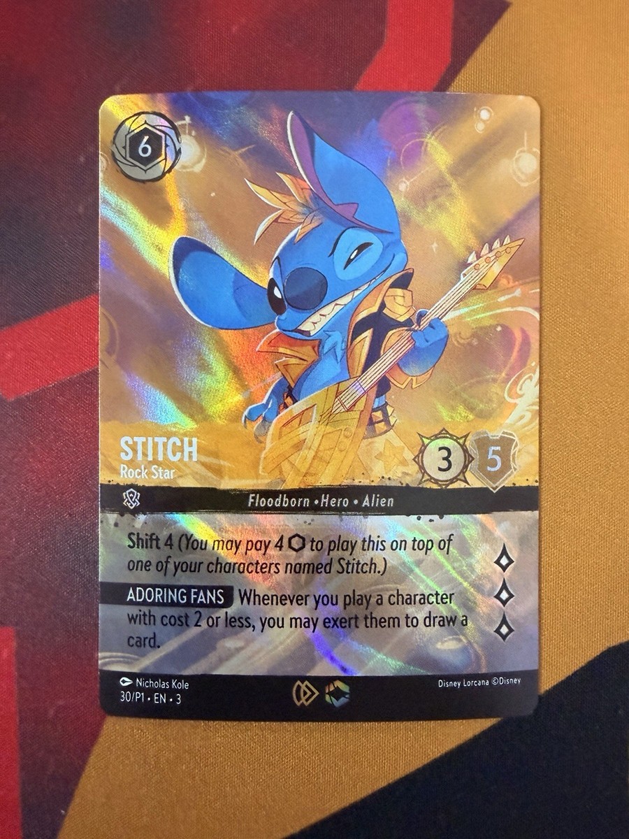Stitch - Rock Star (Store Championship) 30 Disney Lorcana Promo Cards Holo | eBay Stitch - Rock Star (Store Championship) 30 Disney Lorcana Promo Cards Holo | eBay
