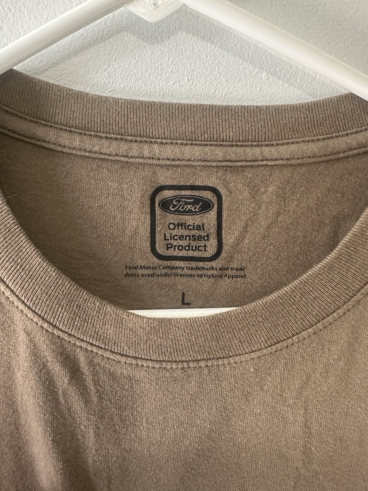 PONY Camicia Ford Mustang Vintage Uomo L Beige Mach 1 Carburante Il Sogno Luce Indossata