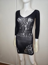 Womens Sexy Mesh Stretch Bodycon Dress Black One Size 