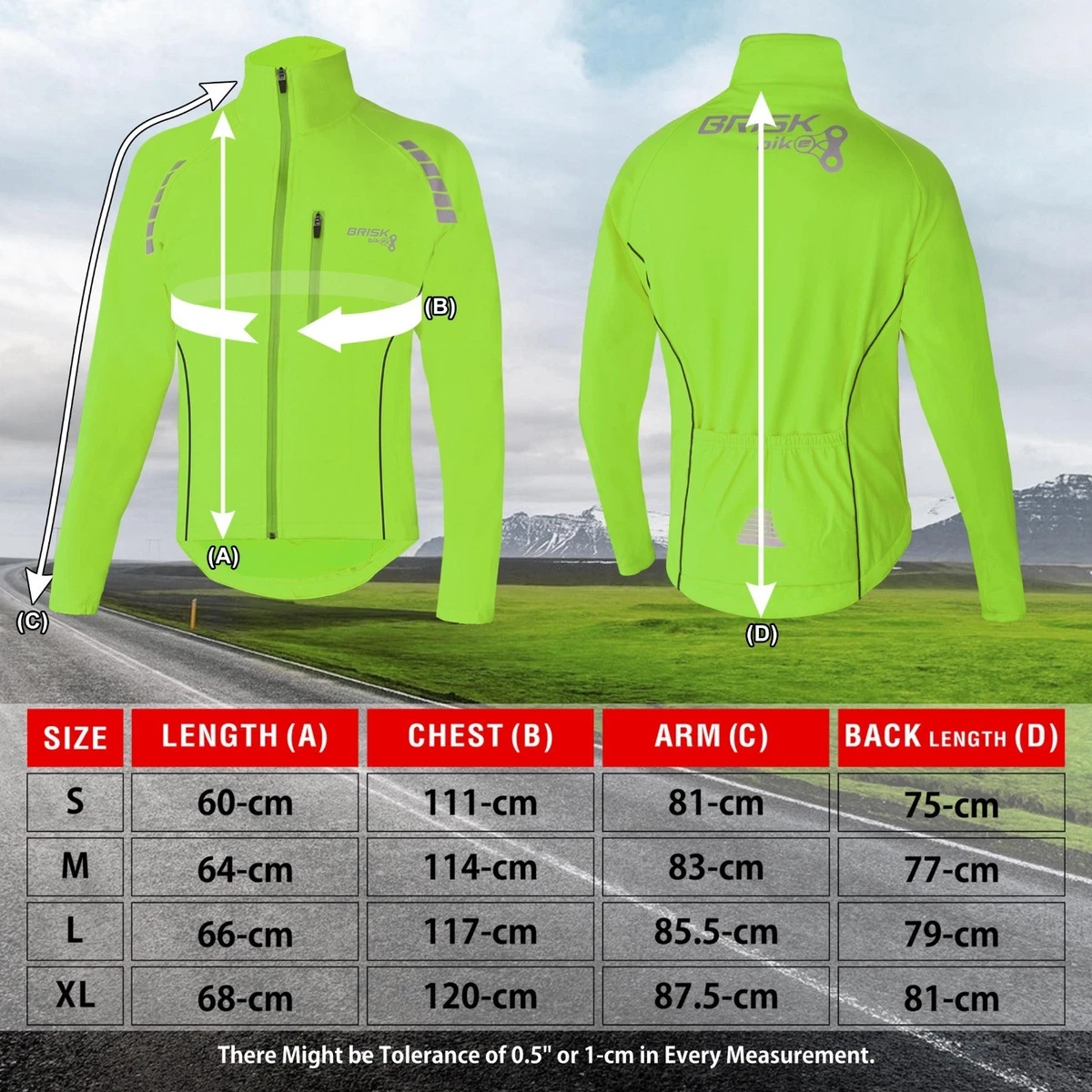 Mens Cycling Jacket Fleece Cycle Jersey Thermal Reflective Tape Jersey Hi viz