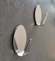 2X Edelstahl Klebehaken Oval Selbstklebend Wandhaken Bad KüChe Handtuch Haken