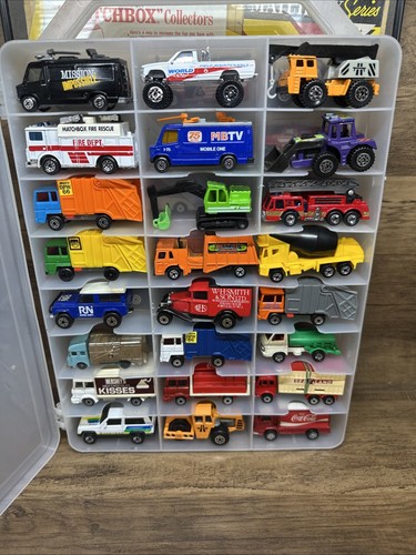 Matchbox Diecast Lot Of 48 Box Trucks Vans Construction Equipment & More