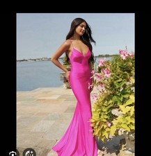 Size 4 Terry Costa Prom Dress Worn Once Hot Pink Formal Dress With Sparkles