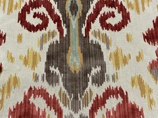 Lee Jofa Epingle Velvet Ikat Fabric - Pardah Velvet / Java REMNANT 26" x 28" WxL