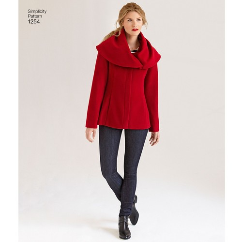 SIMPLICITY 1254 LINED JACKET & COAT Misses Sewing Pattern Sizes 4-12 & 14-22 - Picture 3 of 6
