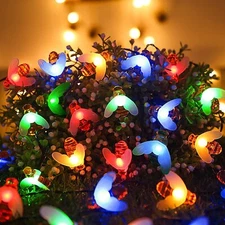 Solar Power Bee LED String Light Waterproof Garden Path Yard Decor Lamp Outdoor