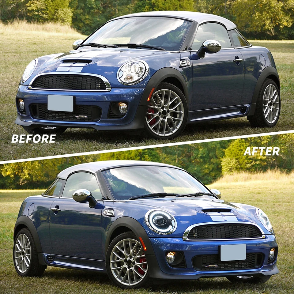 VLAND LED Headlights  + SMOKED Tail Lights For 2007-2013 Mini Cooper S R56 R57 - Image 3 of 4