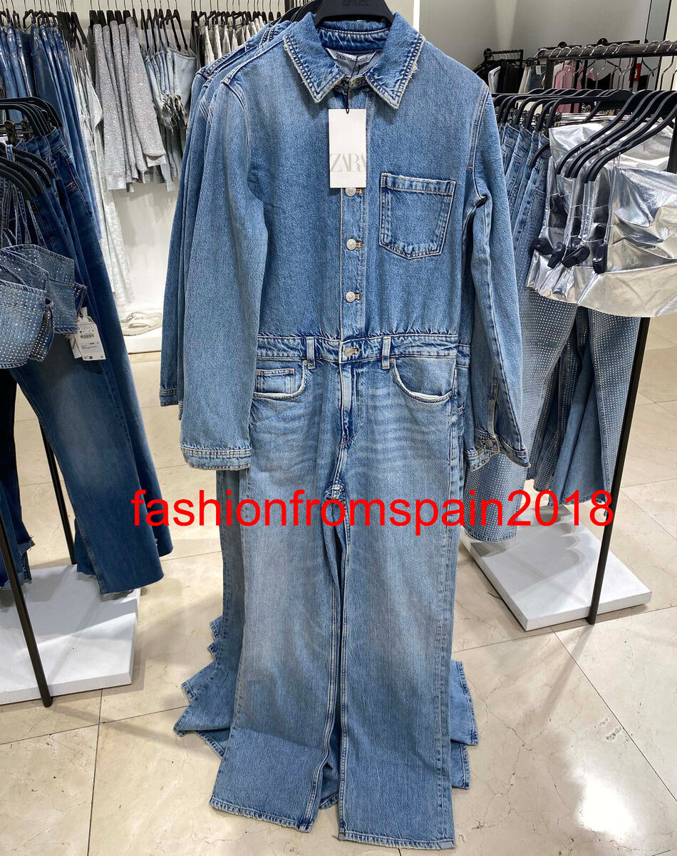 Zara LONG DENIM JUMPSUIT