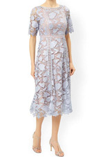 Monsoon Scarlett Lace Sleeved Dress Blue UK Size 10 TD096 JJ 18
