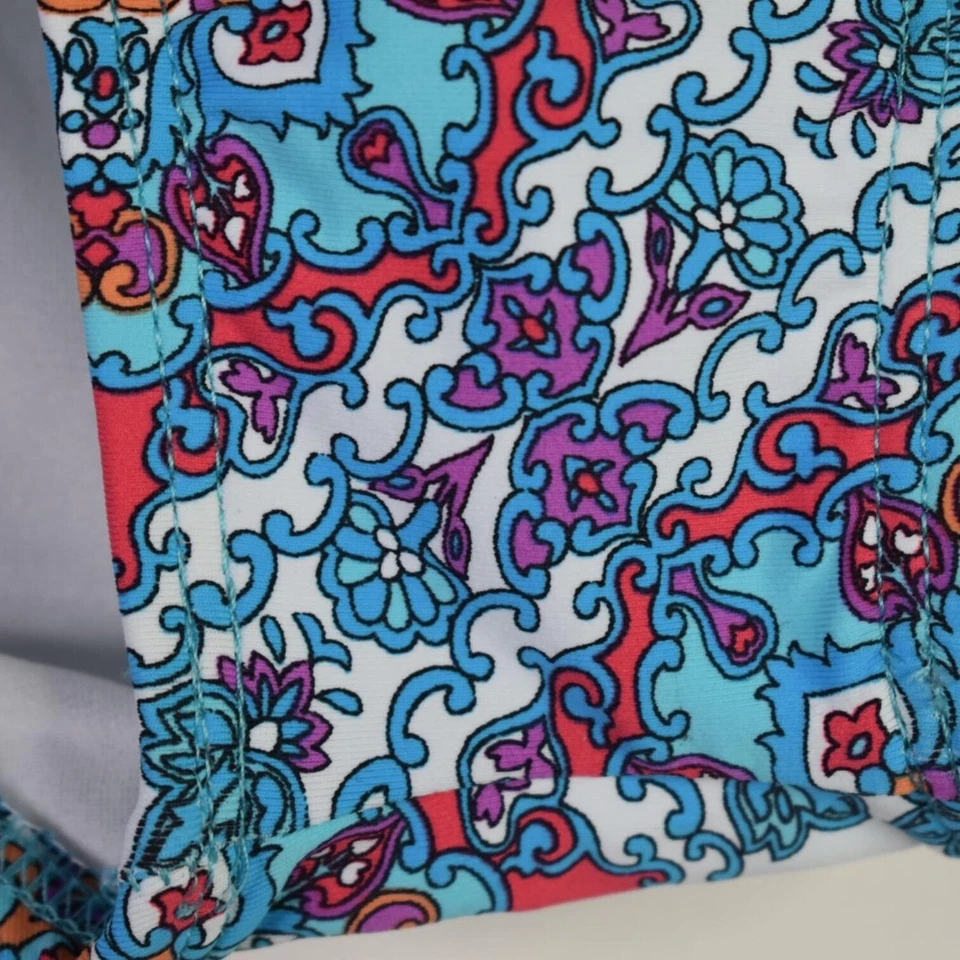 Calcinha de banho Athena 6 feminina multicolorida boho babado estampa paisley - Imagem 2 de 4