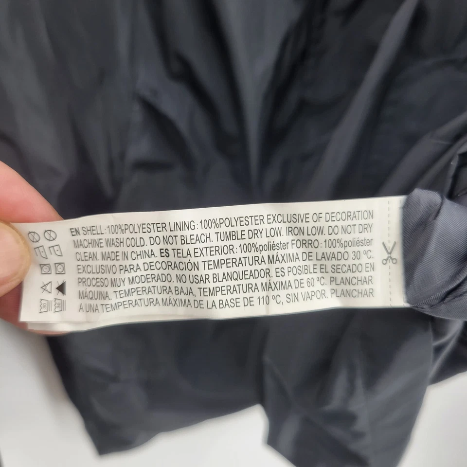 Forever 21 Mens Large Jacket Red Silver Black Zip Up Hood Windbreaker Y2K 90s - Image 4 of 4