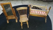 Concord miniature Dressing mirror, Rocking chair, Cradle #9372 