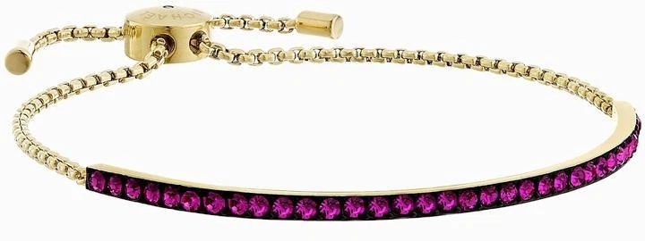 Nuovo Michael Kors Parigino Oro Fucsia Cristallo Barretta Tira Catena Bracelet