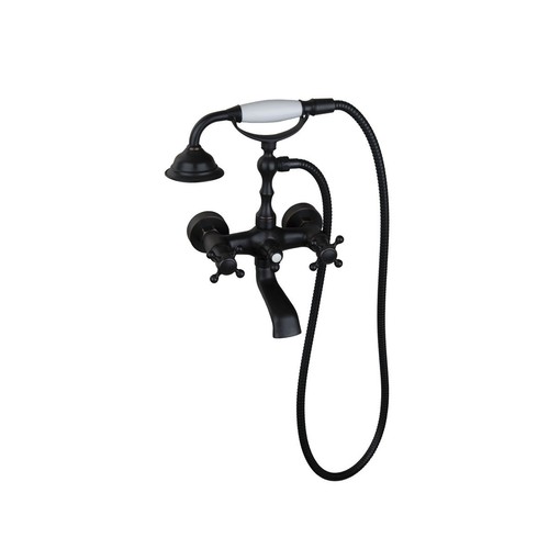 Wall Mounted Brass Bathtub Shower Set With Hand Shower-Oil Rubbed Bronzed - Picture 6 of 9