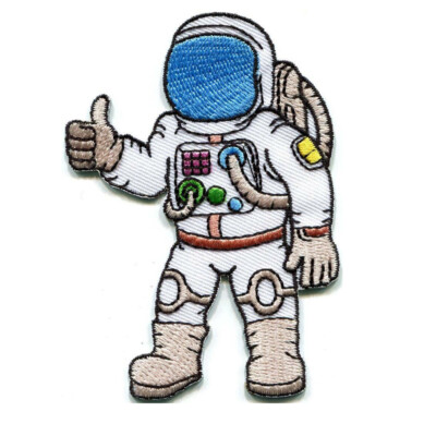 Astronaut Spaceman Patch Crewel Embroidery Needle Ironing Press Cloth Bag Decor