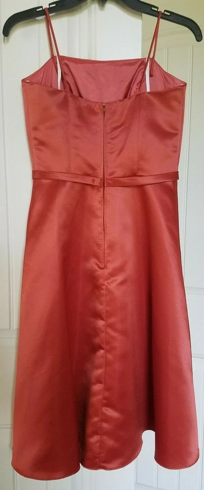 Fiesta Sz S orange terracotta sleeveless lined women high waist prom party dress - Image 3 of 4