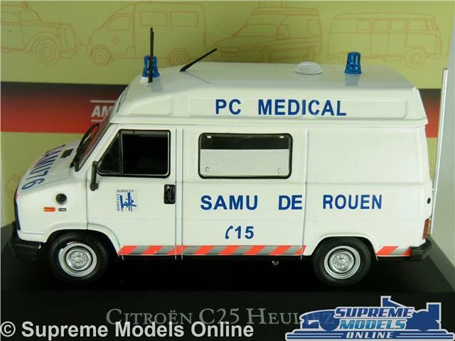 FURGONETA MODELO AMBULANCIA CITROEN C25 HEULIEZ ESCALA 1:43 IXO ATLAS 7495013 BLANCA K8 Foto 2 de 4