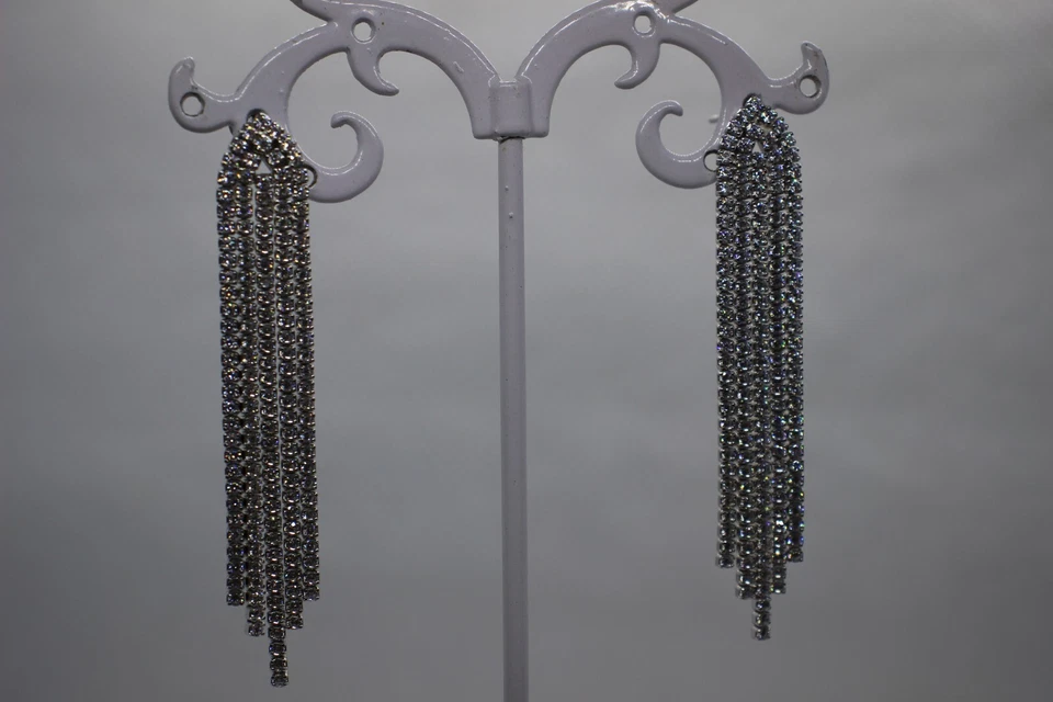 ORECCHINI TENNIS ARGENTO RODIATO 5 FILI DONNA RODIATI MM 2 cm 5,8 EXPLOIT - Immagine 3 di 4