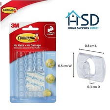 Image of 3M Command Hooks Clips Self Adhesive Strips Damage Free Decorating Hangers Clear