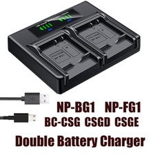 Dual Battery Charger For NP-BG1 FG1 SONY DSC-HX30 HX30V N1 N2 T100 T20 T25