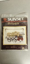 VTG Sunset Stitchery Embroidery Kit Fire Engine Co. 1 Country Grandma Made USA