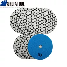 Diamond Polishing Pad 7pcs 4in B #50 Dry Sanding Disc for Marble Tile Granite