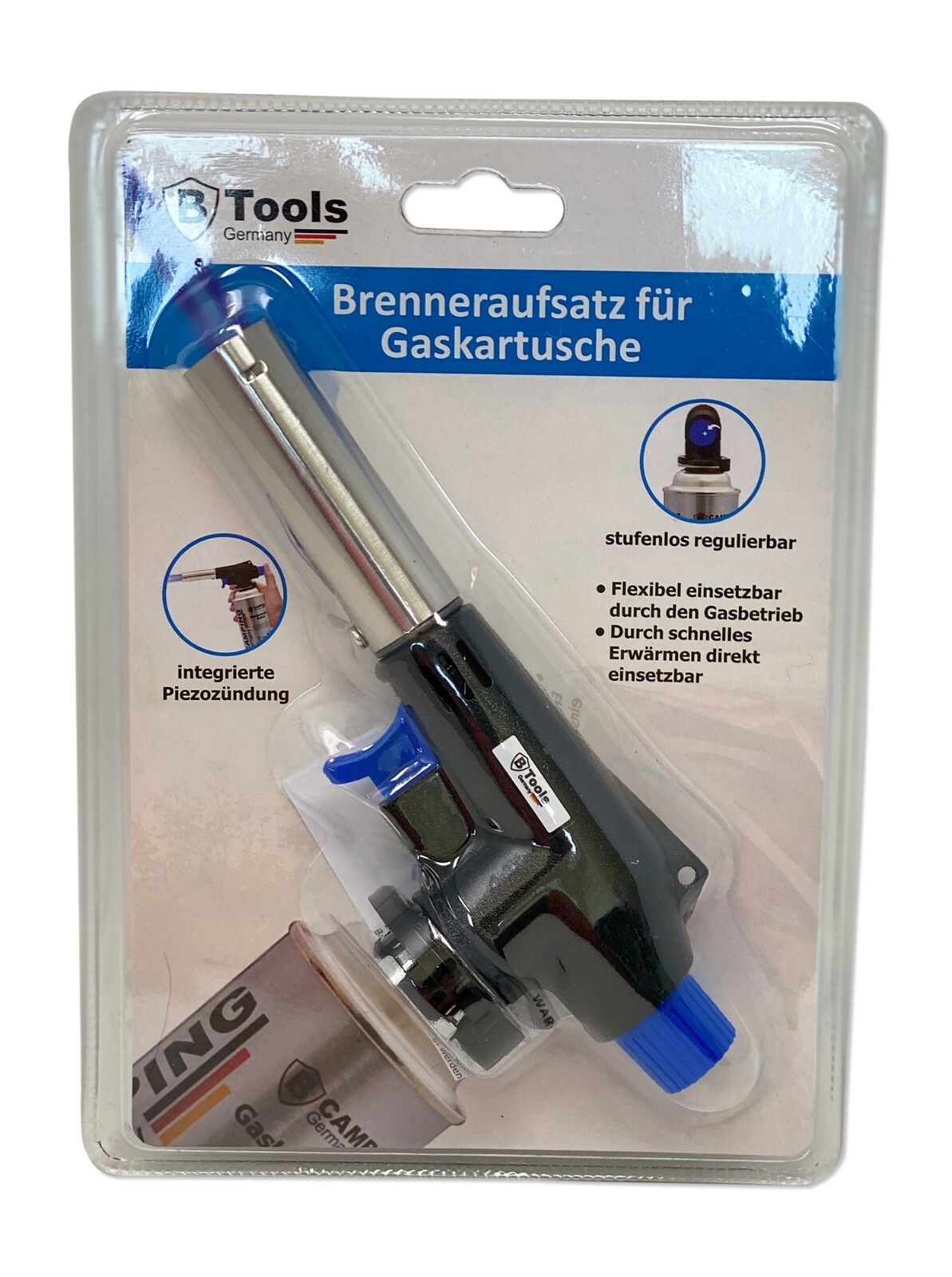 Amara-global Lötbrenner Gasbrenner - Mit Piezo-Zündung, Für Schraubventil-Gaskartuschen