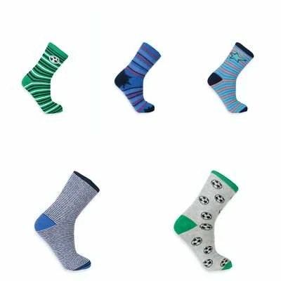 CNB SOCKEN UND STRÜMPFE GMBH 5 Paar Jungen Socken versch. Motive Fußball Gr. 23-26 / 27-30 / 31-34 / 35-38