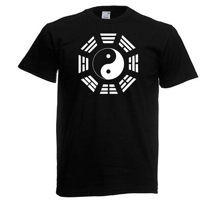 T-Shirt Erwachsene Iching Jung Hexagramme I Ching Yin & Yang Tai Chi Unisex schwarz