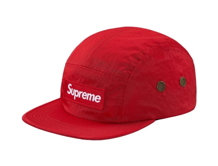 Casquette de camp velours Supreme FW18 boîte rouge logo Bogo 