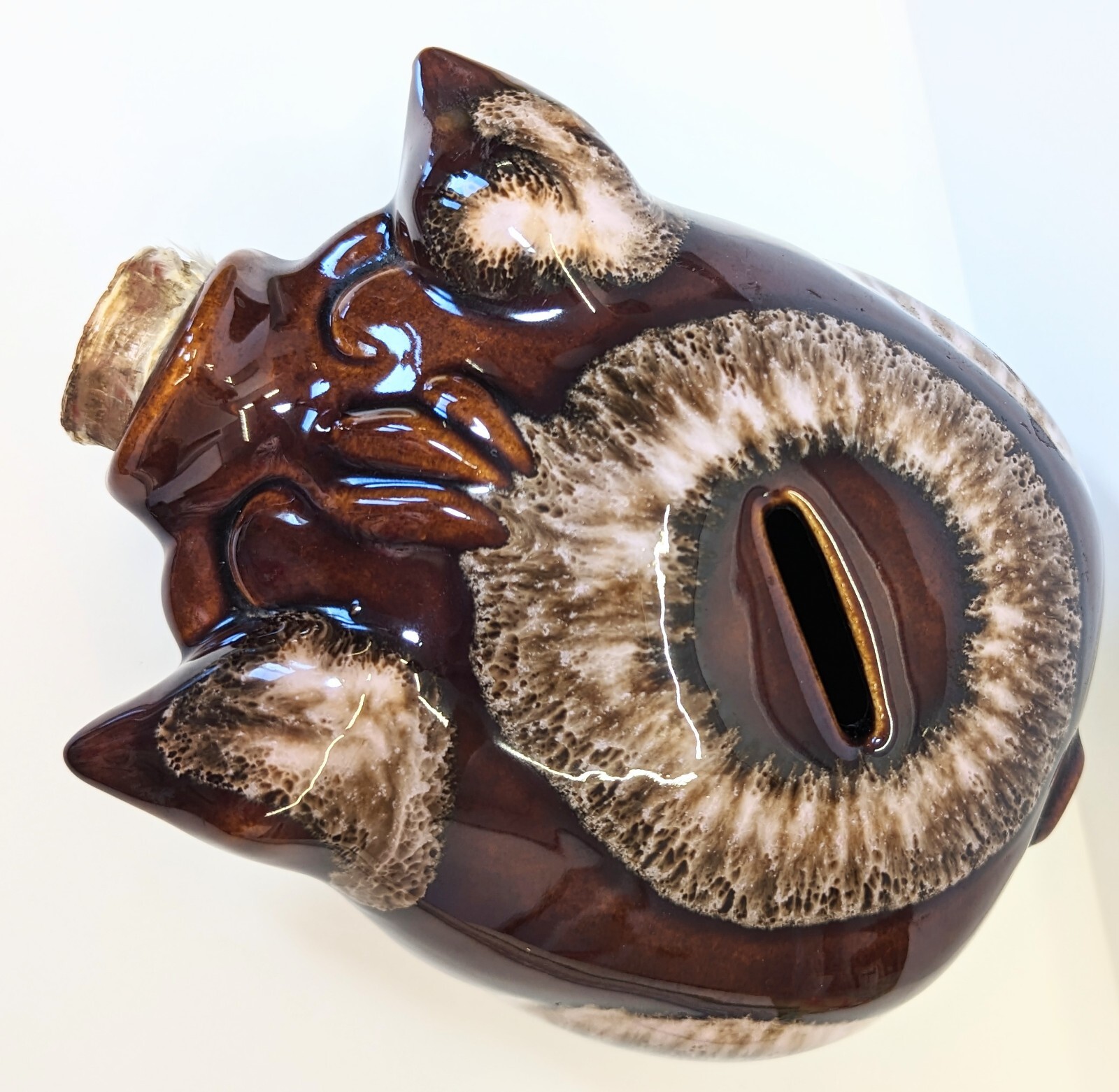 Vintage 1957 HULL Corky the Pig Bank Pottery USA Original Cork! Brown