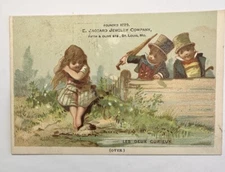 Victorian Jewelers Trade Card Jaccard Silversmiths Watches Pottery St Louis B68