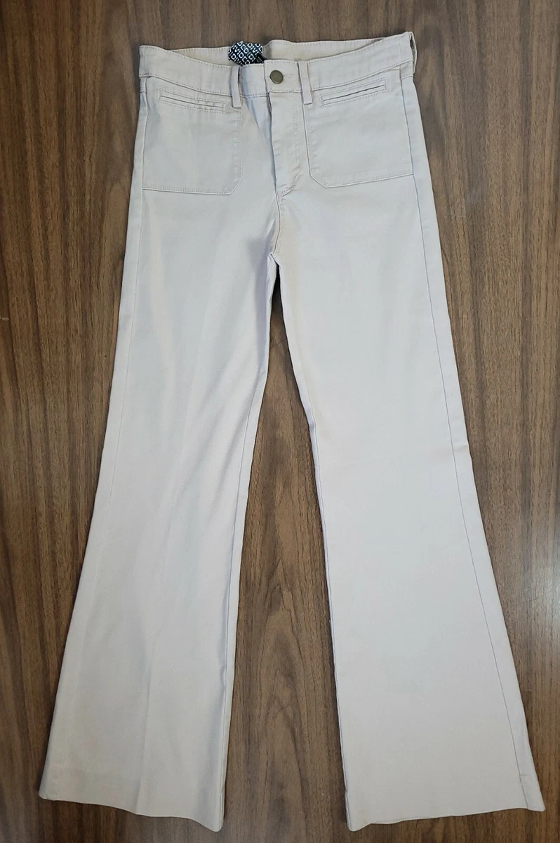 Divided By H&M Women's Tan Flare Pants 4-Pockets Zip Size 6