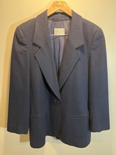Vintage Miss Pendleton Womens Virgin Wool Blazer Jacket Size 10 Navy Blue USA