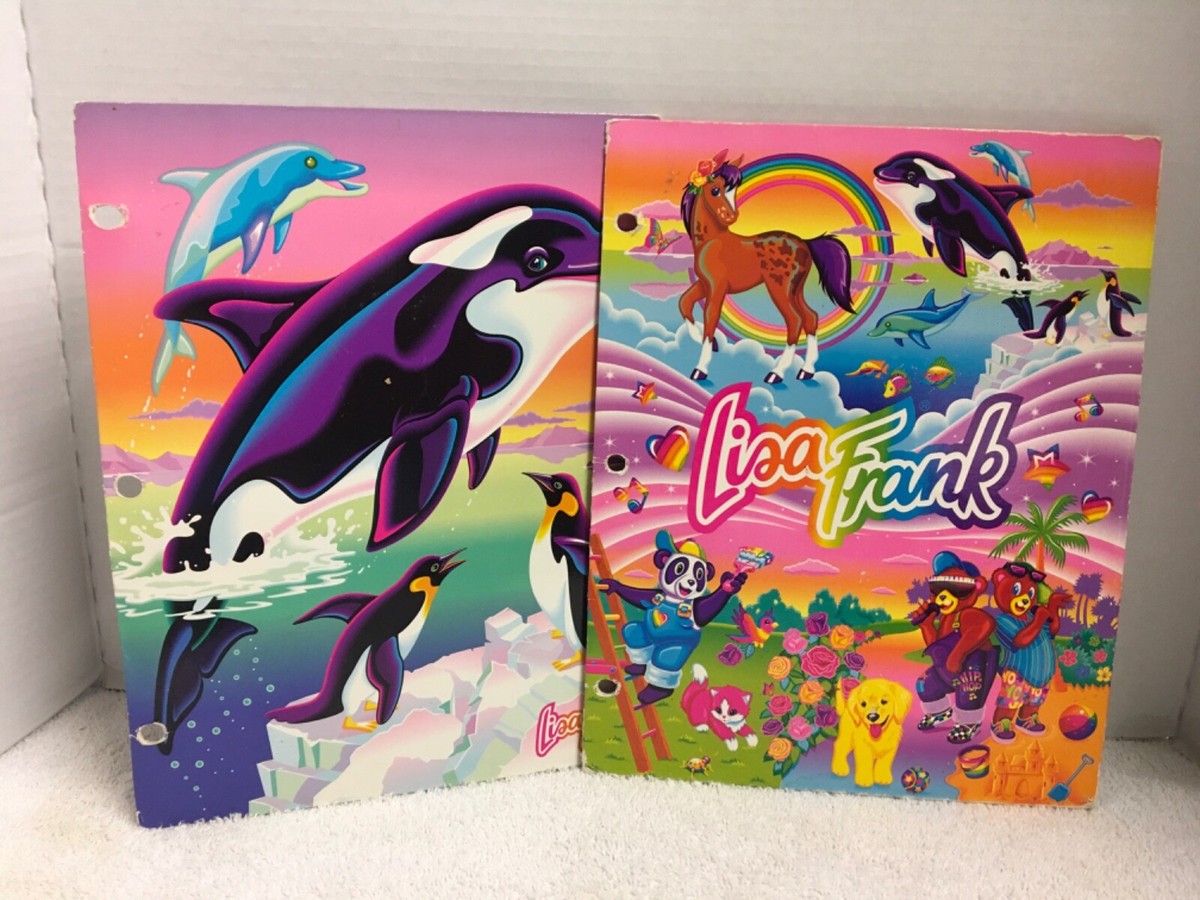 PREOWNED Vintage LISA FRANK Folders 2 Pockets 3 Hole Punch Max