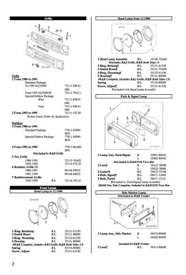 PARTS CATALOG - SUZUKI SAMURAI 1.3L/8V '85-'95