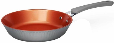 NutriChef 8'' Frying Pan Non-Stick Elegant Lines Pattern Gas Induction Compatible